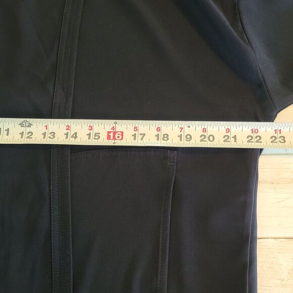 Max Studio London Twill Drape Front Short Jacket NEW Lg $118 Navy Classic Staple - Picture 5 of 7